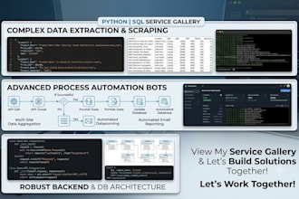 be your python developer for advanced scripting and sql developer, qurray server