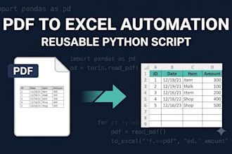 automate PDF to excel table extraction with python