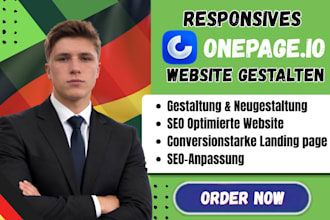 create stunning onepage io german website with one page io as onepage io expert