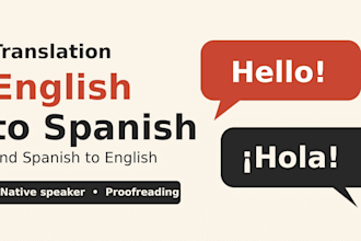 translate english to spanish or spanish to english as a native speaker