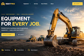 design wordpress equipment rental website heavy tool rental agricultural site