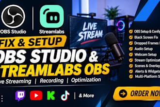 fix obs setup streamlabs obs twitch youtube live streaming recording setup