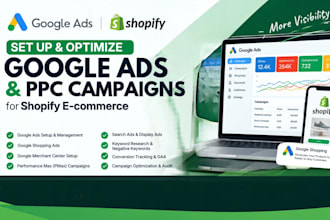 set up optimize google ads adwords PPC campaigns, shopping for shopify ecommerce