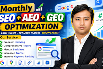 do complete monthly website on page GEO, aeo, local and ai SEO optimization