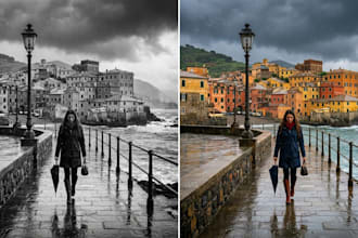 black and white photos into color