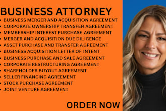 be your business lawyer for mergers,acquisitions and business purchase agreement