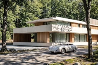 modernize existing apartment house, visualize interior, external building render