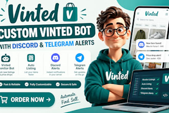 develop automated vinted bot, vinted monitor bot, auto listing and restock bot