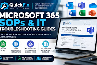 create microsoft 365 sops and IT troubleshooting guides