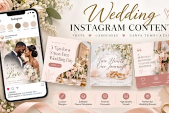 create stunning wedding instagram posts carousels and canva templates with flair