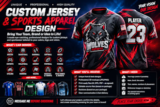 do custom jersey design or sublimation design