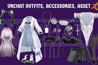 create vrchat avatar clothing, accessories, props, weapon, outfit fitting
