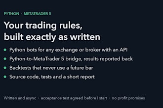build your python trading bot or connect python to metatrader 5