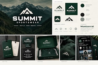design a minimalist business logo, brand identity and branding kit