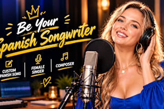 be your spanish songwriter, spanish singer songwriter, female singer and custom