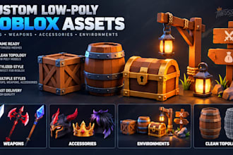 create low poly 3d models and props for roblox