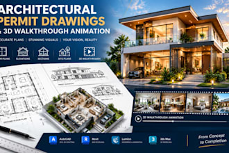 create permit drawing and 3d walkthrough animations in autocad, revit and lumion