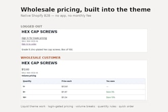 fix your shopify theme or set up b2b wholesale pricing
