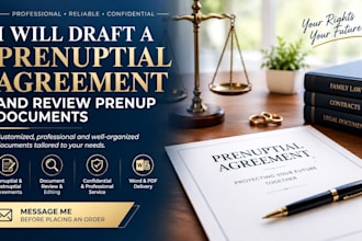 draft a prenuptial agreement and review prenup documents