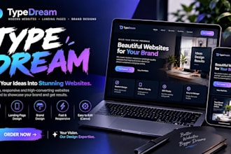 design a typedream website, landing page, or portfolio