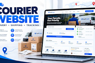 build courier website, delivery, logistics, shipping and parcel tracking website