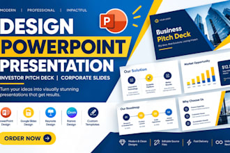 do powerpoint presentation, investor pitch deck corporate slides for business