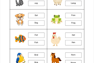 design printable english worksheets for kids and beginners