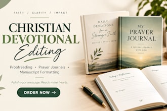 proofread and format christian devotionals and prayer journals