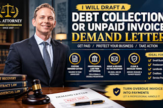 issue a debt collection or unpaid invoice demand letter as a licensed US lawyer