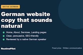 write native german website copy for your business