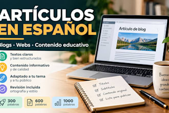 write original spanish articles for blogs and websites