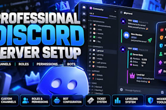 set up a discord server with roles, channels and bots