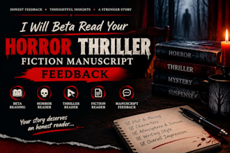 beta read your horror thriller fiction manuscript