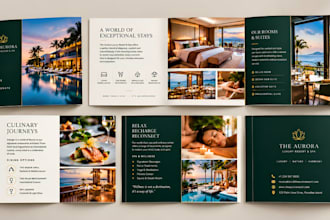 design luxury hotel brochure, resort booklet and hospitality brochure