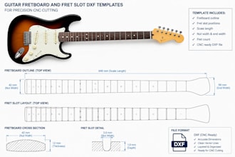 create guitar fretboard and fret slot dxf templates for precision cnc