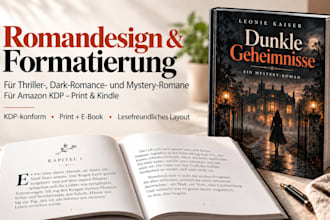 deinen thriller, dark romance oder mystery roman für KDP formatieren amazon KDP
