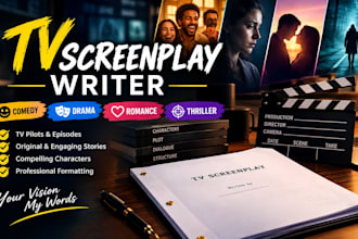 write a comedy, drama, romance, and thriller TV screenplay