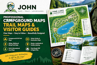 design campground maps, trail maps, and visitor guides