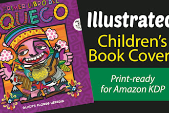 design an illustrated kids book cover for amazon KDP