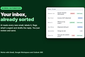 set up ai email automation for gmail and outlook that sorts and drafts replies