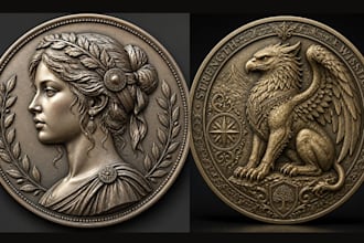 2d to 3d bas relief portrait 3d coin design 3d medallion for 3d printing