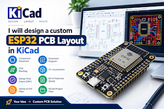 design a custom esp32 pcb layout in kicad