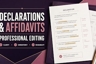 edit declarations and affidavits for clarity and internal consistency
