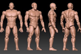 sculpt toy design 3d articulated model 3d bjd model 3d doll articulated model