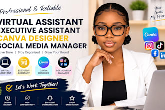 be virtual assistant, executive assistant, canva designer, social media manager