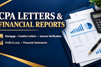 licensed CPA mortgage letters, comfort letters, financial audits and reports