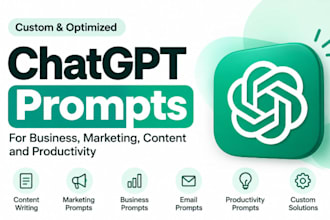 create custom chatgpt prompts for business, marketing, content and productivity