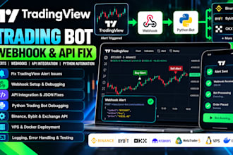 fix tradingview trading bot webhook alerts API errors and python automation