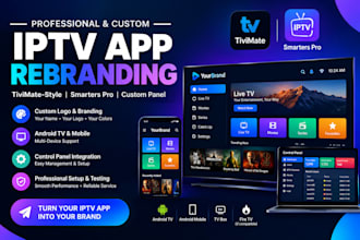 rebrand iptv smarters pro app and set up iptv control panel