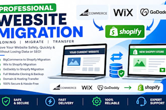 website migration cloning migrate big commerce wix godaddy to shopify